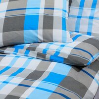 Dekbedovertrekset 200x200 cm katoen blauw en grijs