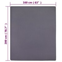 Hoeslakens 2 st jersey 160x200 cm katoen antracietkleurig