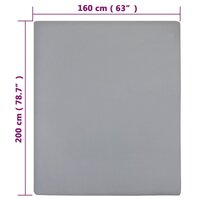 Hoeslakens 2 st jersey 160x200 cm katoen grijs