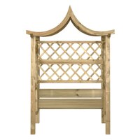 Pergola met dak en bank ge&iuml;mpregneerd grenenhout
