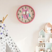 Wandklok &Oslash;25,5 cm polystyreen en glas roze