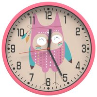 Wandklok &Oslash;25,5 cm polystyreen en glas roze