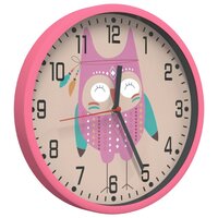 Wandklok &Oslash;25,5 cm polystyreen en glas roze