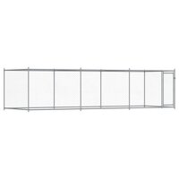 Hondenhok met deur 6x2x1,5 m gegalvaniseerd staal grijs
