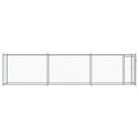 Hondenhok met deur 6x2x1,5 m gegalvaniseerd staal grijs