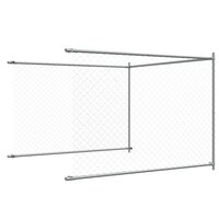 Hondenhok met deur 6x2x1,5 m gegalvaniseerd staal grijs
