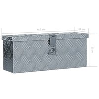 Aluminium kist 48,5x14x20 cm zilverkleurig