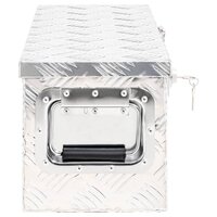 Opbergbox 60x23,5x23 cm aluminium zilverkleurig