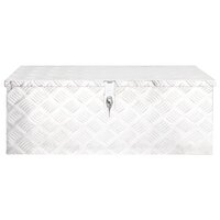 Opbergbox 80x39x30 cm aluminium zilverkleurig