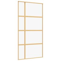 Schuifdeur 102,5x205 cm helder ESG-glas en aluminium goudkleur
