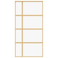 Schuifdeur 102,5x205 cm helder ESG-glas en aluminium goudkleur