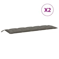 Tuinbankkussens 2 st 180x50x7 cm stof gem&ecirc;leerd donkergrijs