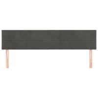 Hoofdborden 2 st 80x5x78/88 cm fluweel donkergrijs