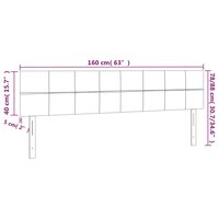 Hoofdborden 2 st 80x5x78/88 cm fluweel donkergrijs