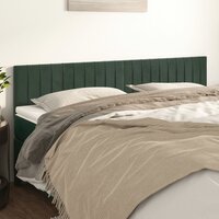Hoofdborden 2 st 90x5x78/88 cm fluweel donkergroen