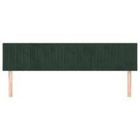Hoofdborden 2 st 90x5x78/88 cm fluweel donkergroen