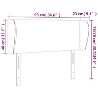 Hoofdbord met randen 93x23x78/88 cm kunstleer zwart