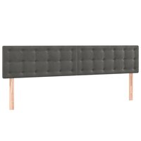 Hoofdbord LED 160x5x78/88 cm fluweel donkergrijs