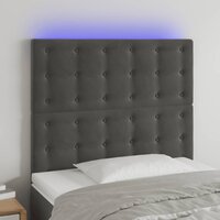 Hoofdbord LED 80x5x118/128 cm fluweel donkergrijs