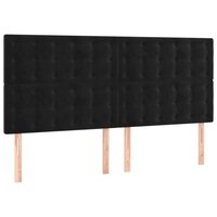 Hoofdbord LED 160x5x118/128 cm fluweel zwart