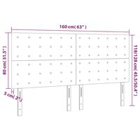 Hoofdbord LED 160x5x118/128 cm fluweel zwart
