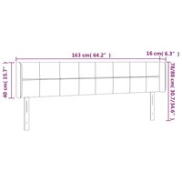 Hoofdbord LED 163x16x78/88 cm fluweel donkergrijs