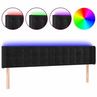 Hoofdbord LED 163x16x78/88 cm fluweel zwart
