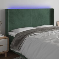 Hoofdbord LED 163x16x118/128 cm fluweel donkergroen