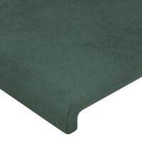 Hoofdbord LED 163x16x118/128 cm fluweel donkergroen