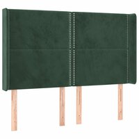 Hoofdbord LED 147x16x118/128 cm fluweel donkergroen