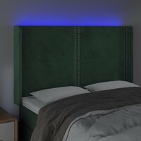 Hoofdbord LED 147x16x118/128 cm fluweel donkergroen