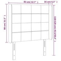 Hoofdbord LED 83x16x118/128 cm fluweel donkergrijs