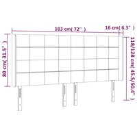 Hoofdbord LED 183x16x118/128 cm fluweel donkergroen