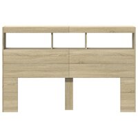 Hoofdbordkast met LED-verlichting 160x17x102 cm sonoma eiken