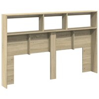 Hoofdbordkast met LED-verlichting 160x17x102 cm sonoma eiken