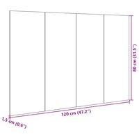 Hoofdbord met kastjes 120 cm bewerkt hout wit