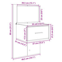 Hoofdbord met kastjes 120 cm bewerkt hout wit