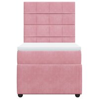 Boxspring met matras fluweel roze 90x190 cm
