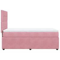 Boxspring met matras fluweel roze 90x190 cm