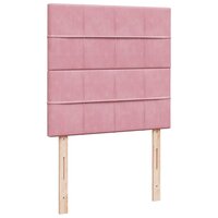 Boxspring met matras fluweel roze 90x190 cm