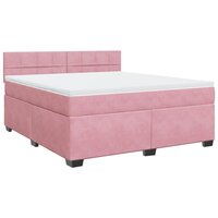 Boxspring met matras fluweel roze 180x200 cm