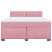 Boxspring met matras fluweel roze 180x200 cm