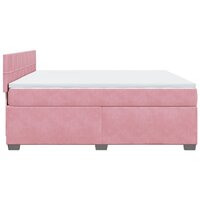 Boxspring met matras fluweel roze 180x200 cm
