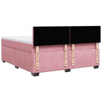 Boxspring met matras fluweel roze 180x200 cm