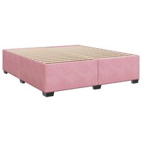 Boxspring met matras fluweel roze 180x200 cm