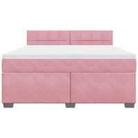 Boxspring met matras fluweel roze 180x200 cm