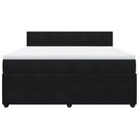 Boxspring met matras fluweel zwart 180x200 cm