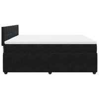 Boxspring met matras fluweel zwart 180x200 cm