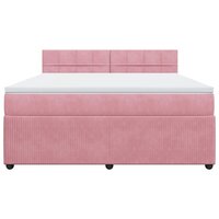Boxspring met matras fluweel roze 180x200 cm