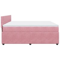 Boxspring met matras fluweel roze 180x200 cm